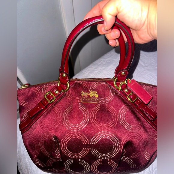 Rare Coach Madison Dotted OP Art Signature C Sophia Satchel Bag 15935 - Picture 4 of 5